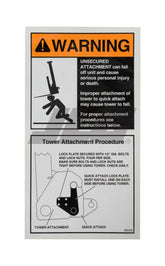 10268500 Decal, Tower/Quick Attach Warn | JLG